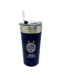 COPO TÉRMICO 500ML COM CANUDO AZUL - Bahia