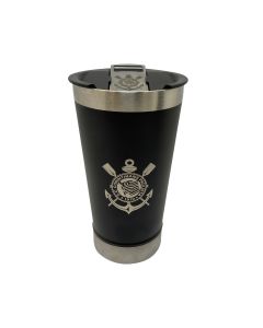 COPO TÉRMICO 500ml COM ABRIDOR PRETO - Corinthians