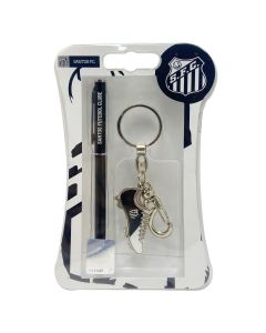 KIT CANETA E CHAVEIRO CHUTEIRA NO BLISTER - Santos