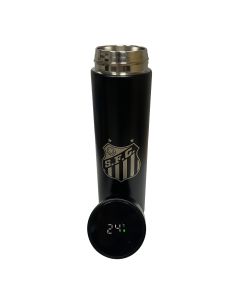 GARRAFA TÉRMICA PRETA 450ML COM INFUSOR E LED - Santos
