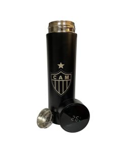 GARRAFA TÉRMICA PRETA 450ML COM INFUSOR E LED - Atlético Mineiro