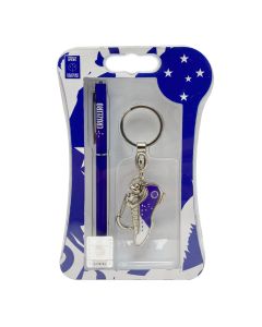KIT CANETA E CHAVEIRO CHUTEIRA NO BLISTER - Cruzeiro