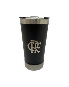 COPO TÉRMICO 500ml COM ABRIDOR PRETO - Flamengo