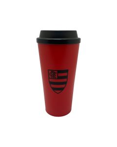 COPO CAFÉ COM TAMPA ESCUDO 550ML - Flamengo