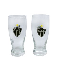JOGO 2 COPOS DE VIDRO LAGER 350ml - Atlético Mineiro