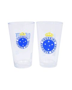 JOGO COM 2 COPOS DE VIDRO 475ml - Cruzeiro