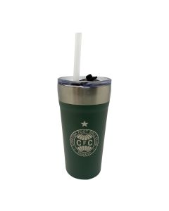 COPO TÉRMICO 500ML COM CANUDO VERDE - Coritiba