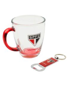 CANECA DE VIDRO 370ML COM ABRIDOR - São Paulo