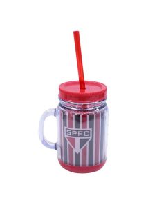 CANECA COM TAMPA E CANUDO 420ml - São Paulo
