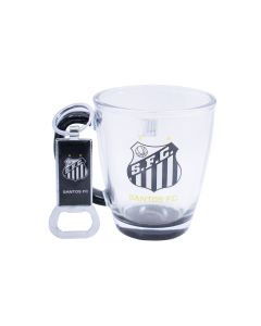 CANECA DE VIDRO 370ML COM ABRIDOR - Santos