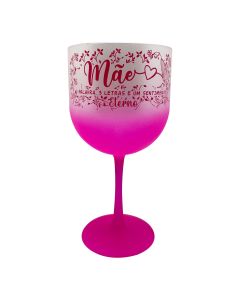 TAÇA DE GIN ROSA DEGRADE 580ml - MÃE ETERNO