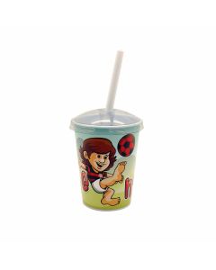 COPO 350ML TAMPA E CANUDO ZIQUINHO - Flamengo
