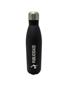 GARRAFA 750ML INOX PRETA - PUBLICIDADE