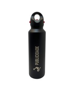 GARRAFA TÉRMICA 620ML PRETA - PUBLICIDADE