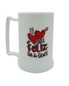 CANECA GEL PEÇA BRANCA 400ML - FELIZ DIA DA GENTE