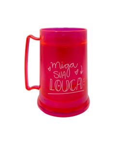 MINI CANECA GEL PEÇA ROSA 300ML - MIGA SUA LOUCA
