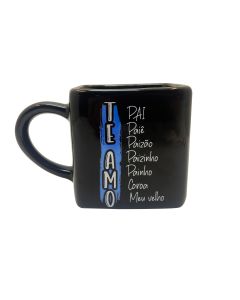 CANECA DE PORCELANA QUADRADA 330ML - TE AMO PAI