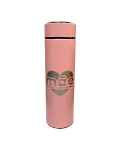 GARRAFA TÉRMICA ROSA 450ML COM INFUSOR - Mãe você é o meu mundo