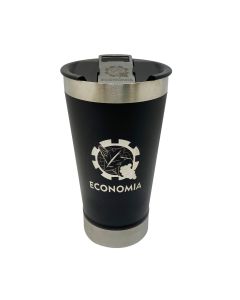 COPO TÉRMICO 500ML COM ABRIDOR PRETO - ECONOMIA