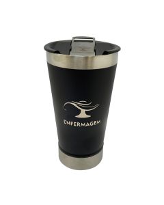 COPO TÉRMICO 500ML COM ABRIDOR PRETO - ENFERMAGEM