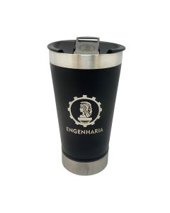 COPO TÉRMICO 500ML COM ABRIDOR PRETO - ENGENHARIA