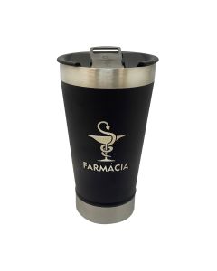 COPO TÉRMICO 500ML COM ABRIDOR PRETO - FARMÁCIA