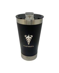 COPO TÉRMICO 500ML COM ABRIDOR PRETO - FISIOTERAPIA