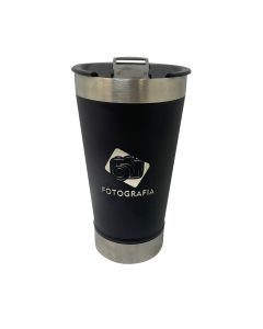 COPO TÉRMICO 500ML COM ABRIDOR PRETO - FOTOGRAFIA