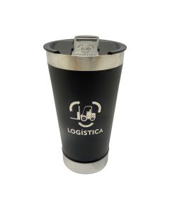 COPO TÉRMICO 500ML COM ABRIDOR PRETO - LOGÍSTICA