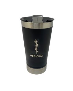 COPO TÉRMICO 500ML COM ABRIDOR PRETO - MEDICINA