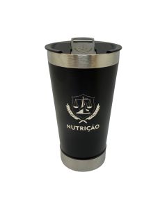 COPO TÉRMICO 500ML COM ABRIDOR PRETO - NUTRIÇÃO