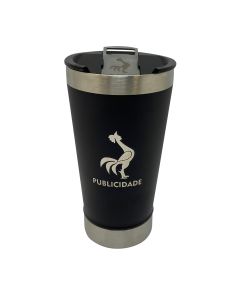 COPO TÉRMICO 500ML COM ABRIDOR PRETO - PUBLICIDADE