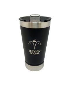 COPO TÉRMICO 500ML COM ABRIDOR PRETO - SERVIÇOS SOCIAIS