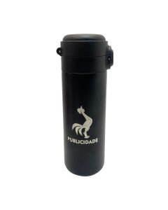 GARRAFA TÉRMICA 400ML PRETA - Publicidade