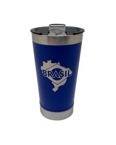 COPO TÉRMICO 500ML COM ABRIDOR AZUL - Brasil