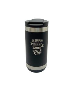 COPO TÉRMICO 550ML PRETO - Exemplo, Força e Amor: Pai