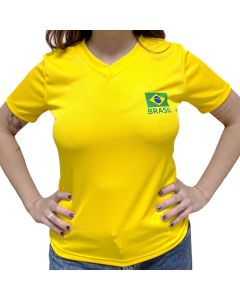 CAMISETA FEMININA BABY LOOK BRASIL GRADE COM 8 UNIDADES - Brasil