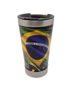 COPO TÉRMICO 500ml COM ABRIDOR PRA CIMA BRASIL - Brasil