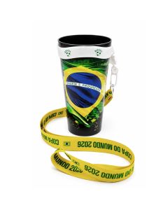 COPO DE PLÁSTICO 400ML COM TIRANTE DE PESCOÇO PRA CIMA BRASIL - Brasil