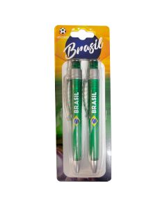 CONJ 2 CANETAS VERDES NO BLISTER - Brasil